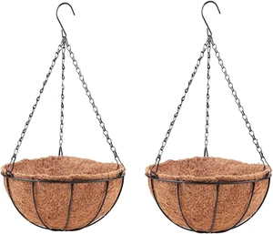 Lalagreen Outdoor Hanging Baskets (2 Pack, 10 Inch) Hanging Planter with Coco Li - Picture 1 of 12
