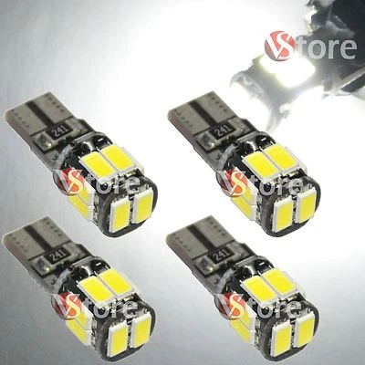 4 Lampade Led T10 Canbus 10 SMD 5630 Luci BIANCO Xenon Posizione Targa Auto 12V