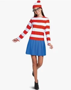 Wenda - Where's Waldo - 3-Piece - Costume - Adult - 3 Sizes - Picture 1 of 3