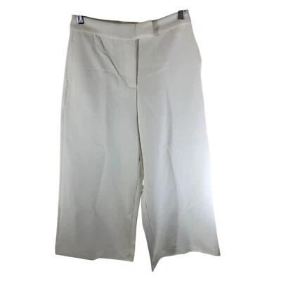 粉色 Ripple 女式宽腿裙裤短白色高腰 L — 第 1/3 张图片