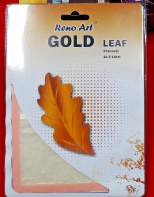 BULK GOLD LEAF SHEET 200 X PIECES CRAFT restoration art 14 x 14cm FREE  POST - Image 1 of 3