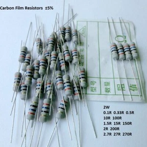 0.1R-270R 2W Watt Carbon Film Resistors ±5% 0.1 Ω to 750 Ω Ohm - Picture 1 of 4