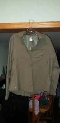 Mujer REI Verde UPF Manga Larga Con Botones Talla 1X Foto 1 de 2