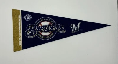 Mini banderín de fieltro de 9 pulgadas x 4 pulgadas de colección de los Milwaukee Brewers bandera béisbol Foto 1 de 3