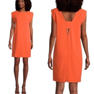 NUEVO Mini Vestido Agnona Fuerte Hombro Espalda Abierta Naranja 0 DEFECTUOSO Minorista $1450 Foto 1 de 4