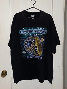 Vintage Lakers SZ XXL NBA Finals 2001 Back To Back Champion T Shirt - Picture 1 of 3