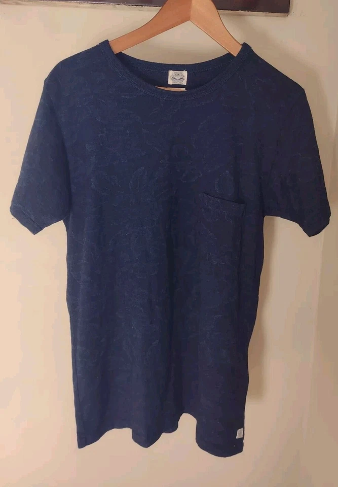 Camisa Top Journal Standard Homestead S/S Tejida Talla Mediana Azul Hecha en Unión Japón Foto 1 de 4