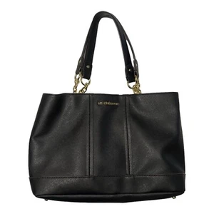 Liz Claiborne schwarz Kunstleder Schulter Handtasche Geldbeutel Doppelgriff - Bild 1 von 16