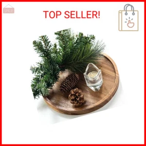 11.5 Inches Candle Holder Tray Home Decor, Round Wood Tray for Coffee Table, Sma - Picture 1 of 2