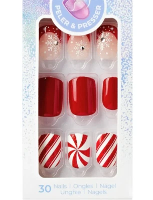 KISS IMPRESS PRESS ON FALSE NAILS MANICURE CHRISTMAS WINTER WARMTH SHORT LENGTH - Image 1 of 4
