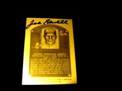 JOE SEWELL Signed 3"x4" Metallic HOF Baseball Plaque -JSA Hologram Authenticated - Image 1 of 4