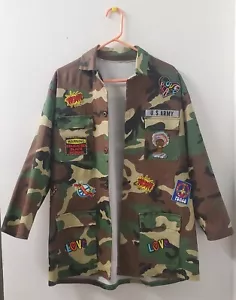 US Air Force BDU Medium Long Shirt Woodland Camouflage w/Patches Winter Wgt - Picture 1 of 11