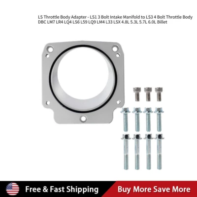 For LS Throttle Body - LS1 / Truck Adapter 3 Bolt Intake to 4 Bolt 92mm - Image 1 of 4