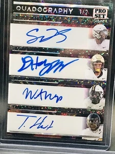 2024 Leaf Pro Set Pure Quad Shedeur Sanders Hayden Sheppard Hunter Auto 1/2🔥🔥 - Picture 1 of 2