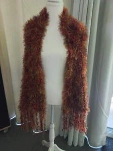 WINTER SCARF LARGE WARM AUTUMN COLORS SOFT NEW CONDITION HAND MADE LENGTH 146cm - Picture 1 of 4