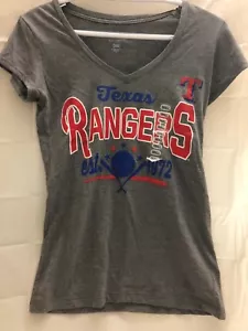 MLB Texas Rangers Women's Gray V-Neck T-shirt size Small - Picture 1 of 2
