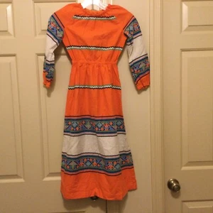Vintage Handmade Maxi Dress Southwestern Design - Girl’s Sz 8 - Picture 1 of 8