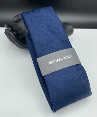 Corbata de mezcla de seda para hombre MICHAEL KORS ~ azul marino ~ cachemira ~ nueva precio de venta sugerido por el fabricante 69,50 USD Foto 1 de 4