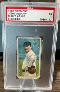 1909-11 - T206 - PIEDMONT - JOHN McGRAW - NEW YORK GIANTS - GLOVE AT HIP - PSA 1 - Picture 1 of 2