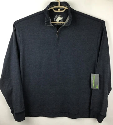 Suéter pulôver de lã John Bartlett Consensus novo com etiquetas masculino 1/4 zíper GG azul LS novo - Imagem 1 de 4
