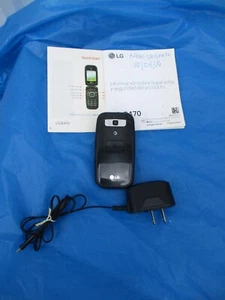 AT&T  Black Flip Phone Model LG B470 works  w manuals NO SIM CARD LG life's good - Picture 1 of 8