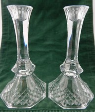 Avon Lead Crystal Candlsticks Candle Holders Vintage Heavy