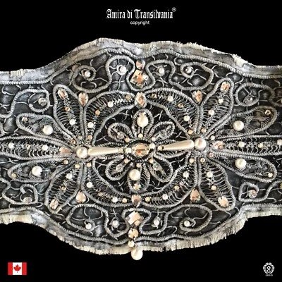 Mujer Cinturón Grande Corsé Estrás Cristal Bordado Macramé Cuentas Lentejuelas Talla Foto 1 de 4