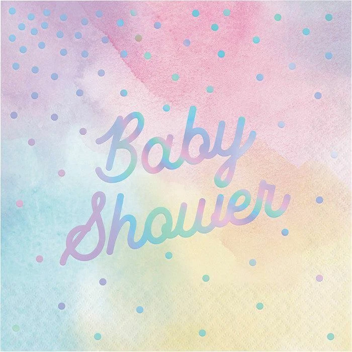 Rainbow Pastel Party Supplies Baby Shower Lunch Napkins 16 Pack - Image 1 of 1