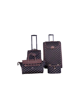 American Flyer Fleur De Lis 4 Piece Luggage Sets - Black - Image 1 of 4