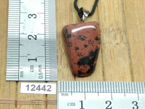 Pendentif OBSIDIENNE MAHOGANY + cordon reglable mineraux pierre foré - Picture 1 of 1