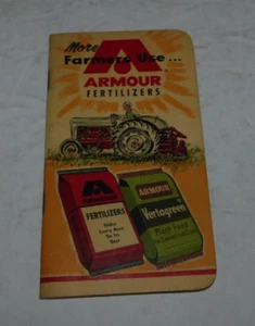 NEAT VINTAGE 1961 FARMING ARMOUR VERTILIZERS UNUSED POCKET LEDGER - Picture 1 of 5
