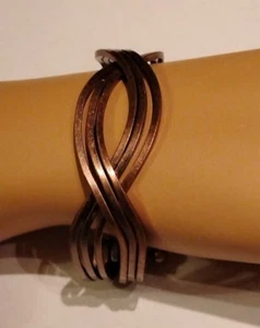 NUEVO CON ETIQUETAS Brazalete Brazalete Alambre Metal Bronce Tono Cobre Boho Étnico Western Boho - Imagen 1 de 3