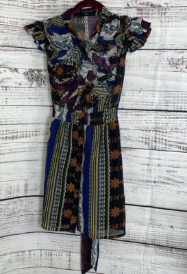 Twenty one Dress Womens size Small chiffon floral mini Ruffle Cap Sleeve - Image 1 of 4