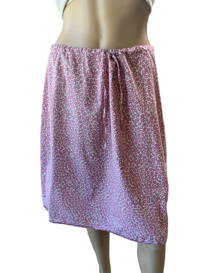 Bass Women’s Pink Floral Midi Drawstring Skirt Med Peasant Cottagecore Cabincore - Image 1 of 4