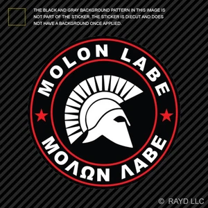 Molon Labe Red Circle Sticker Decal Self Adhesive Vinyl Come Take Them 2A v4d - Bild 1 von 1