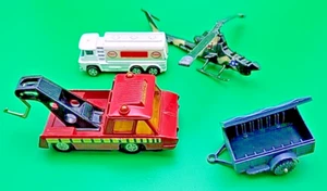 Lot of 4 Corgi Junior Esso Guy Tanker, Breakdown Truck , Trailer & Helicpoter - Picture 1 of 8