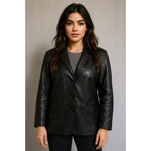 Mossimo Jacket Womens Plus Size 20W Black Leather Button Y2K Classic Blazer Moto - Picture 1 of 13