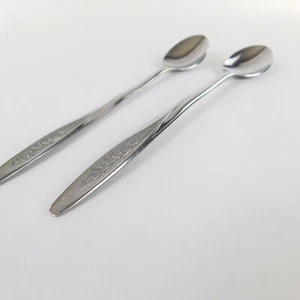 Superior Radiant Rose Stainless 2 Iced Tea Spoons Flatware - Picture 1 of 6