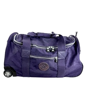 Kipling Wheeled Rolling Duffle Bag Suitcase Luggage Purple 22” x 13” x 11” - Picture 1 of 13