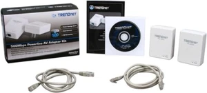 NOB TRENDnet TPL-401E2K 500 Mbps Powerline Ethernet AV Adapter Kit - Set of (2) - Picture 1 of 9