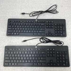 Lot(2) HP 803181-001 Slim USB Wired Enhanced Keyboard KBAR211 Genuine OEM - Picture 1 of 11