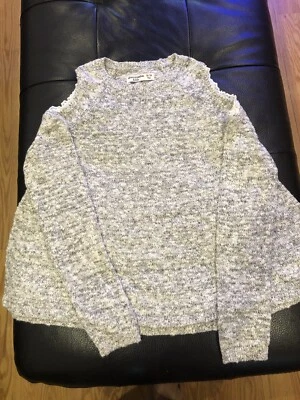 Suéter Abercrombie Niños Niñas Encaje Hombro Frío Estilo Columpio 13/14 Gris Crema Foto 1 de 4
