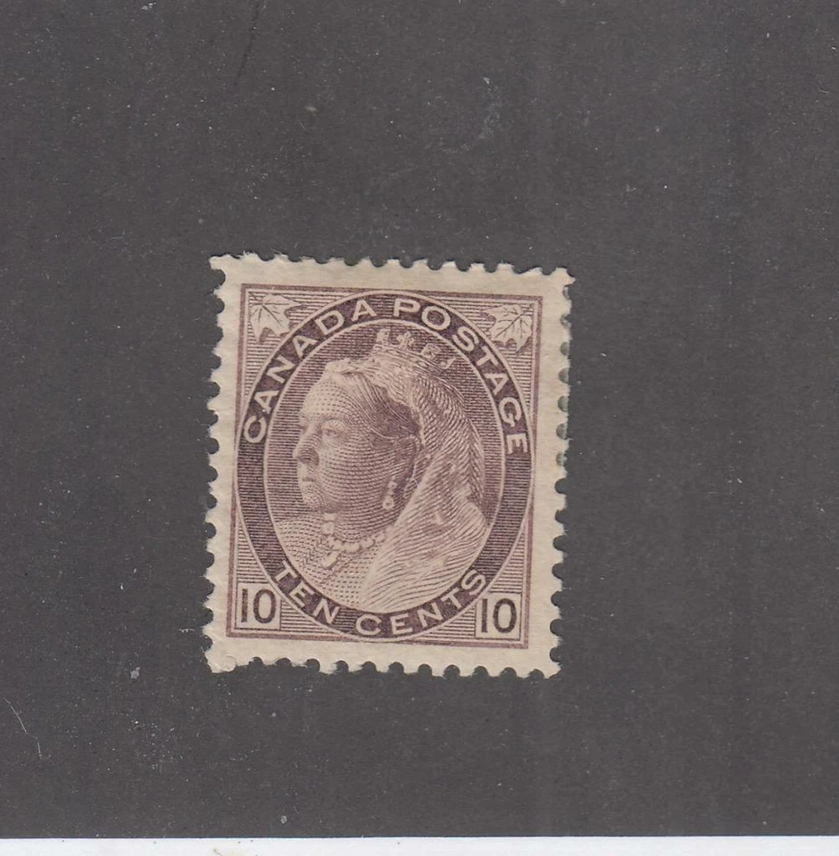 CANADA # 83 VF-MVVLH 10cts QUEEN VICTORIA NUMERAL ISSUE CAT VALUE $750 (KK33) - Image 1 of 1