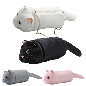 Cute Cartoon Cat Plush Crossbody Shoulder Bag Money Pouch Wallet for Phone Purse - Picture 1 of 15