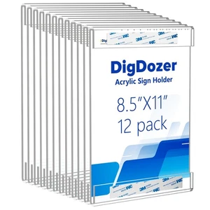 Soporte para letreros de acrílico de 12 piezas 8,5 x 11, soportes verticales para letreros de montaje en pared con anuncio... - Imagen 1 de 6