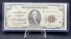1929 $100 Small Federal Reserve Bank Note, Cleveland Z133 - Picture 1 of 2