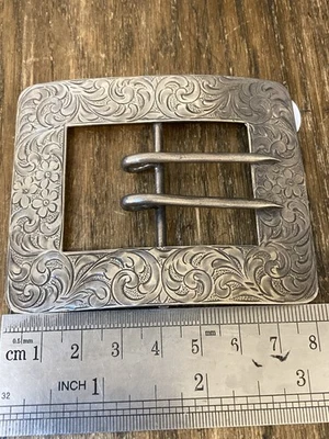 古董雕刻维多利亚皮带扣古董纯银 D. Townsend — 第 1/4 张图片