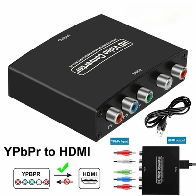 YPbPR Component Video & Stereo Audio to HDMI Output Converter Adapter For DVD - Image 1 of 4
