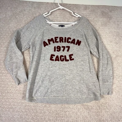 American Eagle Outfitters 灰色圆领套衫运动衫女式 XL 码 — 第 1/4 张图片