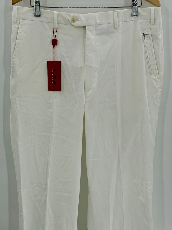 NWT Pal Zileri Concept White Cotton Designer Chinos IT52 / US 36 / Made in Italy - Image 1 of 4